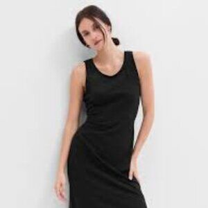 Gap Factory Fitted Tie-Back Midi Dress in Black